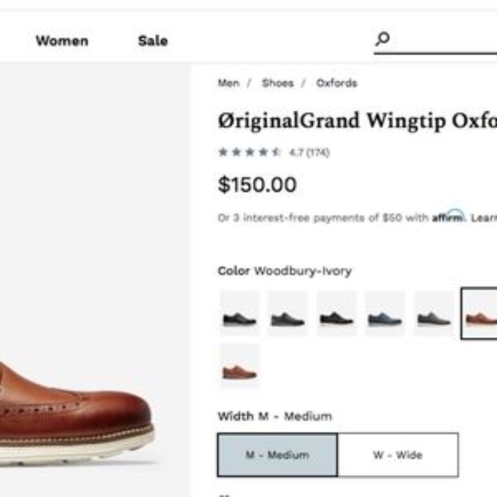 Cole Haan Men Oxford Wingtip - Picture 3 of 7